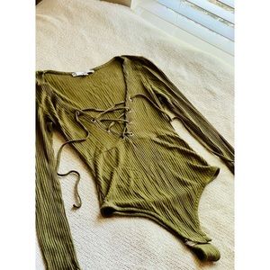 Green Long-sleeve Bodysuit